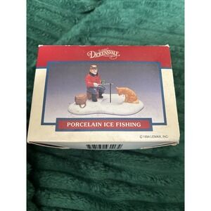 LEMAX, VILLAGE COLLECTION, Porcelain Ice Fishing, 43117 From 1994 (New Open Box)